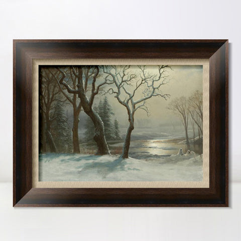INVIN ART Framed Canvas Art Giclee Print Trees#2 by Albert Bierstadt Wall Art Living Room Home Office Decorations