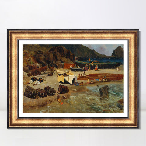 INVIN ART Framed Canvas Art Giclee Print Series#75 by Albert Bierstadt Wall Art Living Room Home Office Decorations