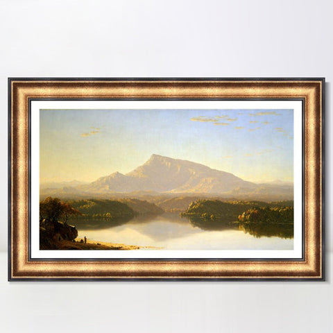 INVIN ART Framed Canvas Art Giclee Print Mountain and lake#2 by Albert Bierstadt Wall Art Living Room Home Office Decorations