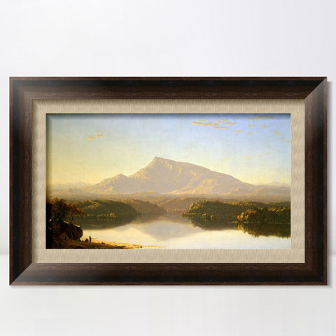 INVIN ART Framed Canvas Art Giclee Print Mountain and lake#2 by Albert Bierstadt Wall Art Living Room Home Office Decorations