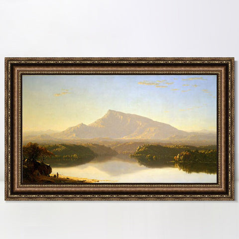 INVIN ART Framed Canvas Art Giclee Print Mountain and lake#2 by Albert Bierstadt Wall Art Living Room Home Office Decorations