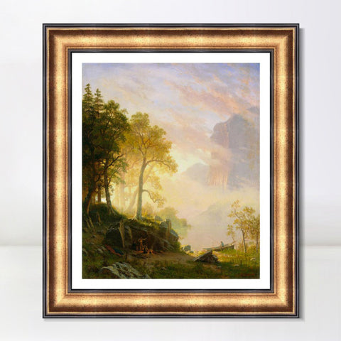 INVIN ART Framed Canvas Art Giclee Print Series#86 by Albert Bierstadt Wall Art Living Room Home Office Decorations