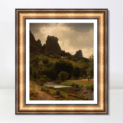 INVIN ART Framed Canvas Art Giclee Print Series#87 by Albert Bierstadt Wall Art Living Room Home Office Decorations