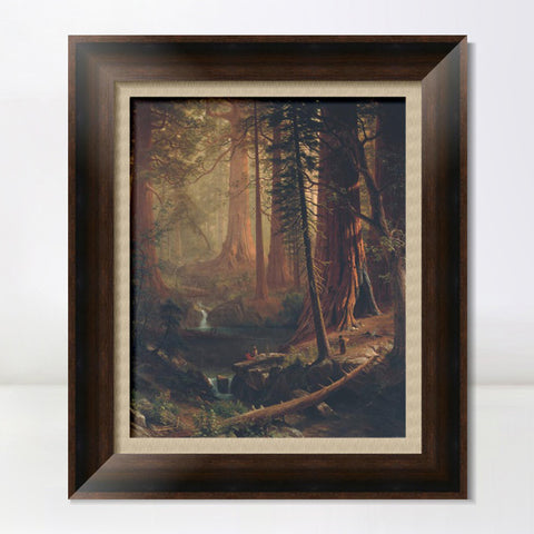 INVIN ART Framed Canvas Art Giclee Print Giant Redwood Trees of California 1874 by Albert Bierstadt Wall Art Living Room Home Office Decorations