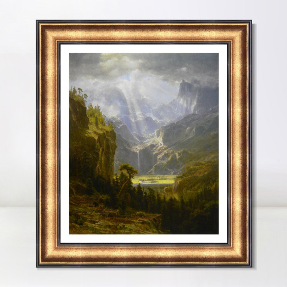 INVIN ART Framed Canvas Art Giclee Print Rocky Mountains, Lander's Peak by Albert Bierstadt Wall Art