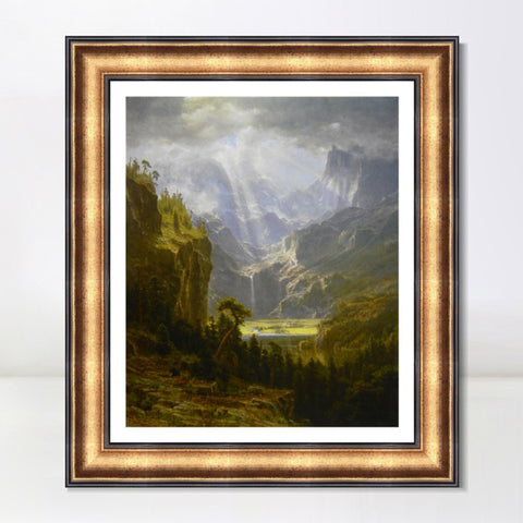 INVIN ART Framed Canvas Art Giclee Print Rocky Mountains, Lander's Peak by Albert Bierstadt Wall Art Living Room Home Office Decorations