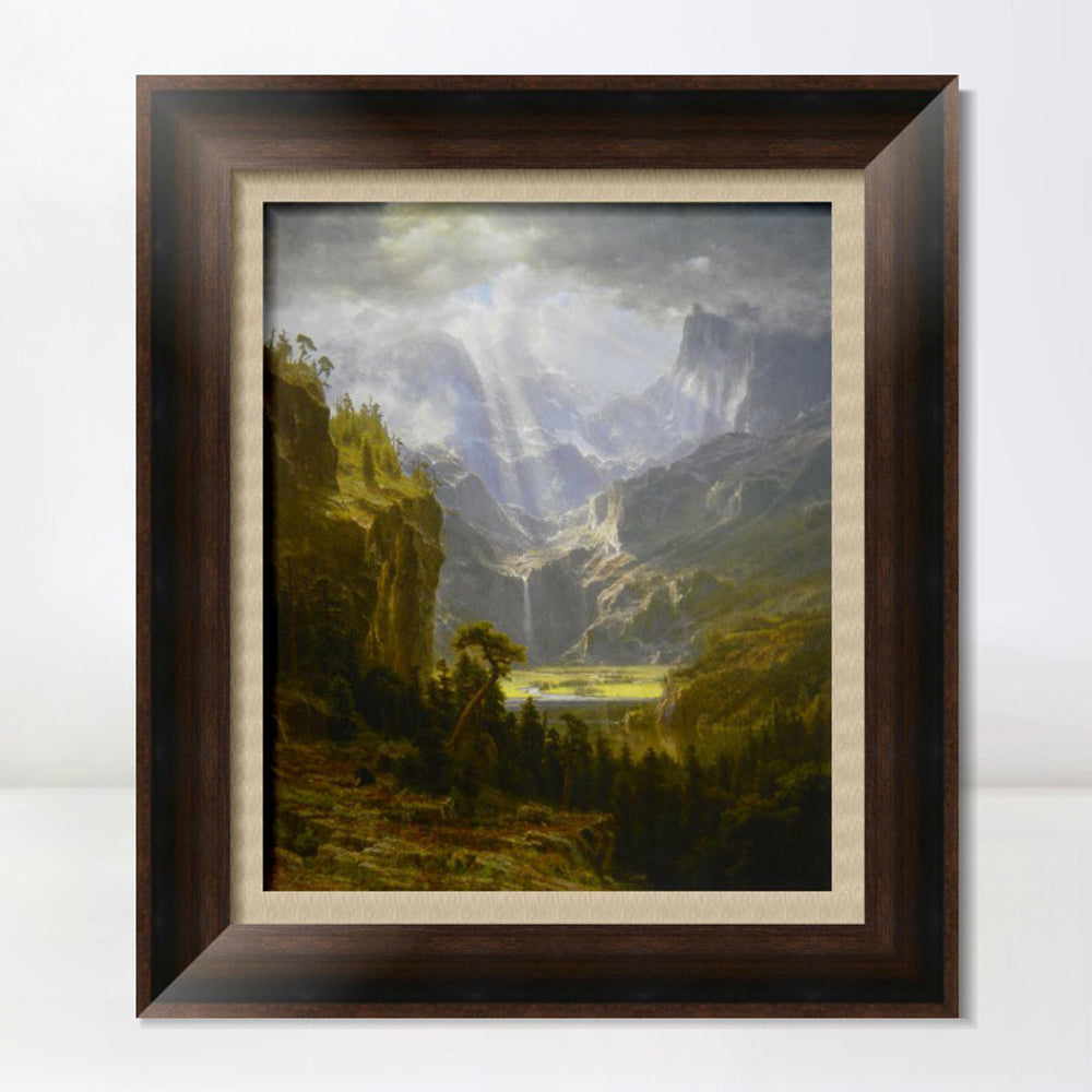 INVIN ART Framed Canvas Art Giclee Print Rocky Mountains, Lander's Peak by Albert Bierstadt Wall Art