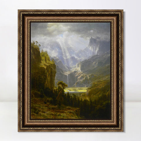 INVIN ART Framed Canvas Art Giclee Print Rocky Mountains, Lander's Peak by Albert Bierstadt Wall Art Living Room Home Office Decorations