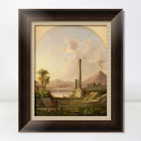 INVIN ART Framed Canvas Art Giclee Print boat lake and mountain by Albert Bierstadt Wall Art Living Room Home Office Decorations