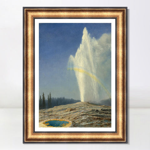INVIN ART Framed Canvas Art Giclee Print Rainbow#2 by Albert Bierstadt Wall Art Living Room Home Office Decorations