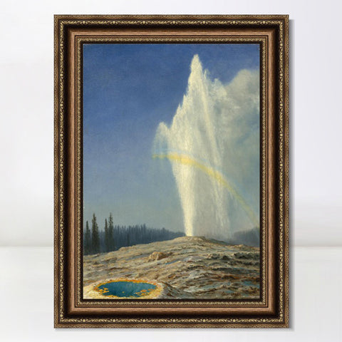 INVIN ART Framed Canvas Art Giclee Print Rainbow#2 by Albert Bierstadt Wall Art Living Room Home Office Decorations