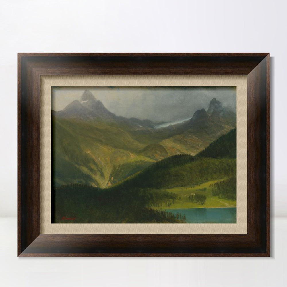 INVIN ART Framed Canvas Art Giclee Print Landscape Mountains by Albert Bierstadt Wall Art