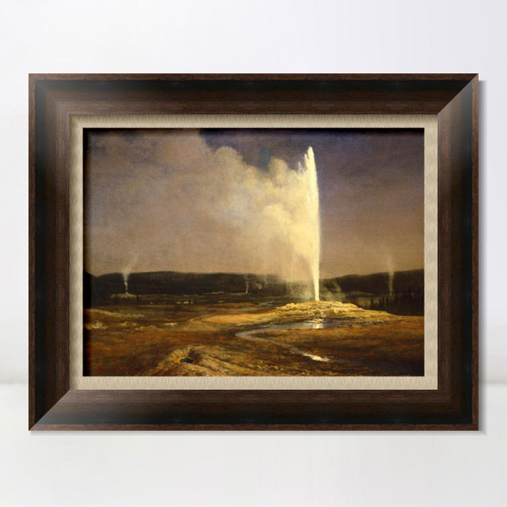 INVIN ART Framed Canvas Art Giclee Print Old Faithful by Albert Bierstadt Wall Art