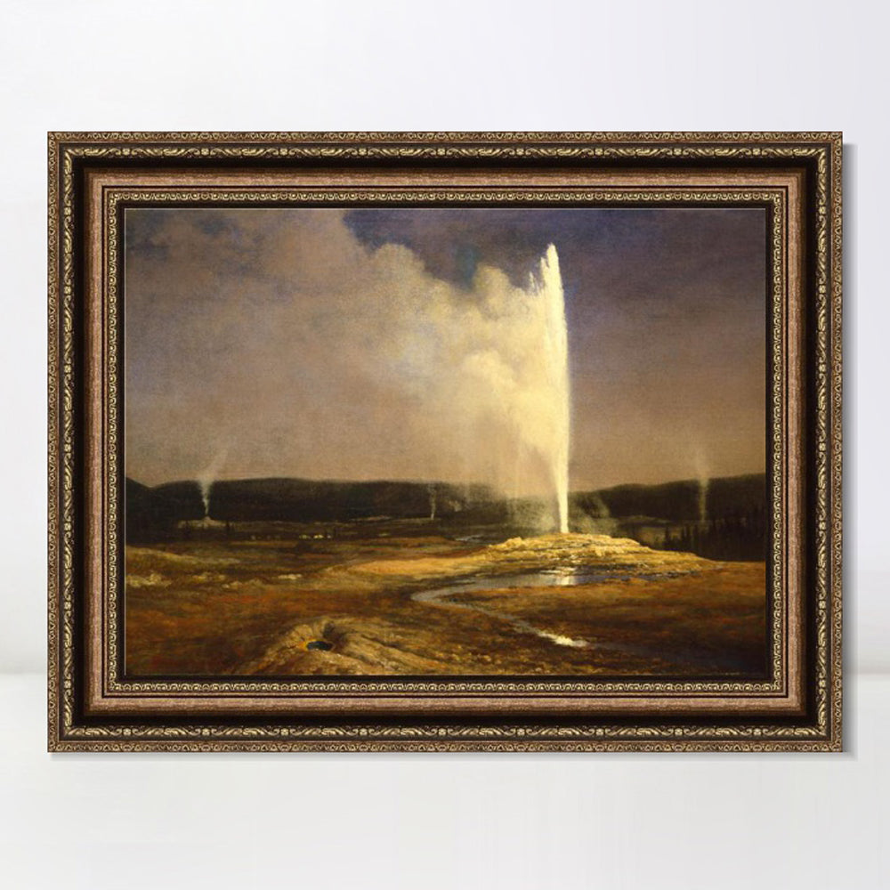 INVIN ART Framed Canvas Art Giclee Print Old Faithful by Albert Bierstadt Wall Art