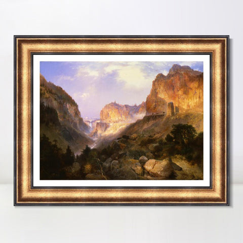 INVIN ART Framed Canvas Art Giclee Print Mountain and streams by Albert Bierstadt Wall Art Living Room Home Office Decorations