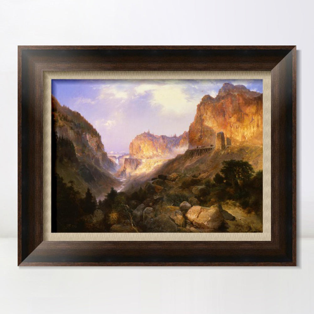 INVIN ART Framed Canvas Art Giclee Print Mountain and streams by Albert Bierstadt Wall Art