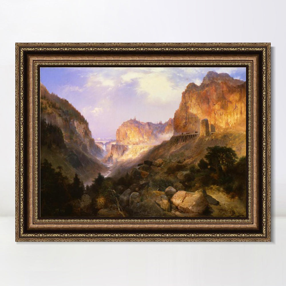 INVIN ART Framed Canvas Art Giclee Print Mountain and streams by Albert Bierstadt Wall Art