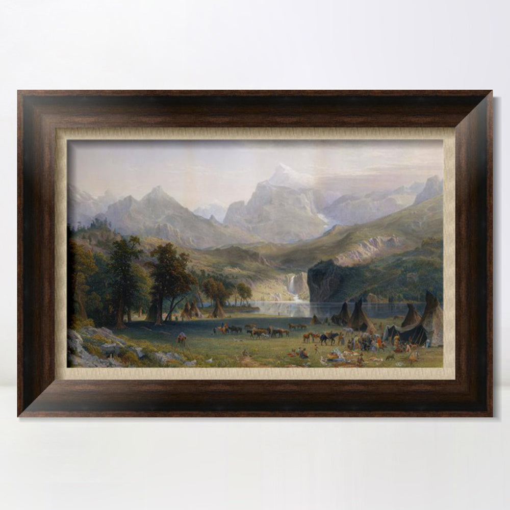 INVIN ART Framed Canvas Art Giclee Print Magasin indien dans les Montagnes Rocheu by Albert Bierstadt Wall Art