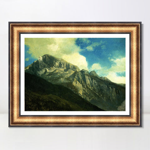 INVIN ART Framed Canvas Art Giclee Print Mountain Peaks in the Clouds#2 by Albert Bierstadt Wall Art Living Room Home Office Decorations