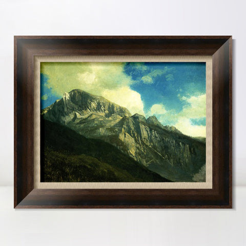 INVIN ART Framed Canvas Art Giclee Print Mountain Peaks in the Clouds#2 by Albert Bierstadt Wall Art Living Room Home Office Decorations