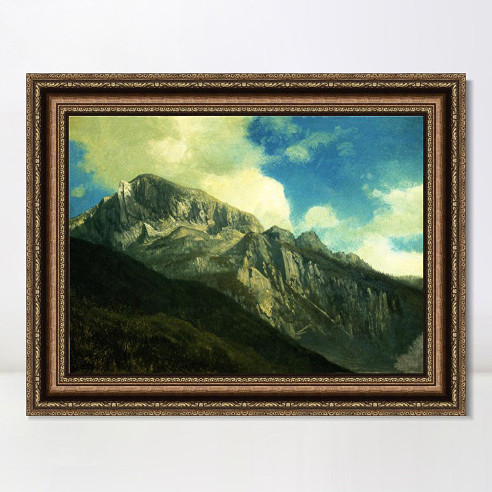 INVIN ART Framed Canvas Art Giclee Print Mountain Peaks in the Clouds#2 by Albert Bierstadt Wall Art