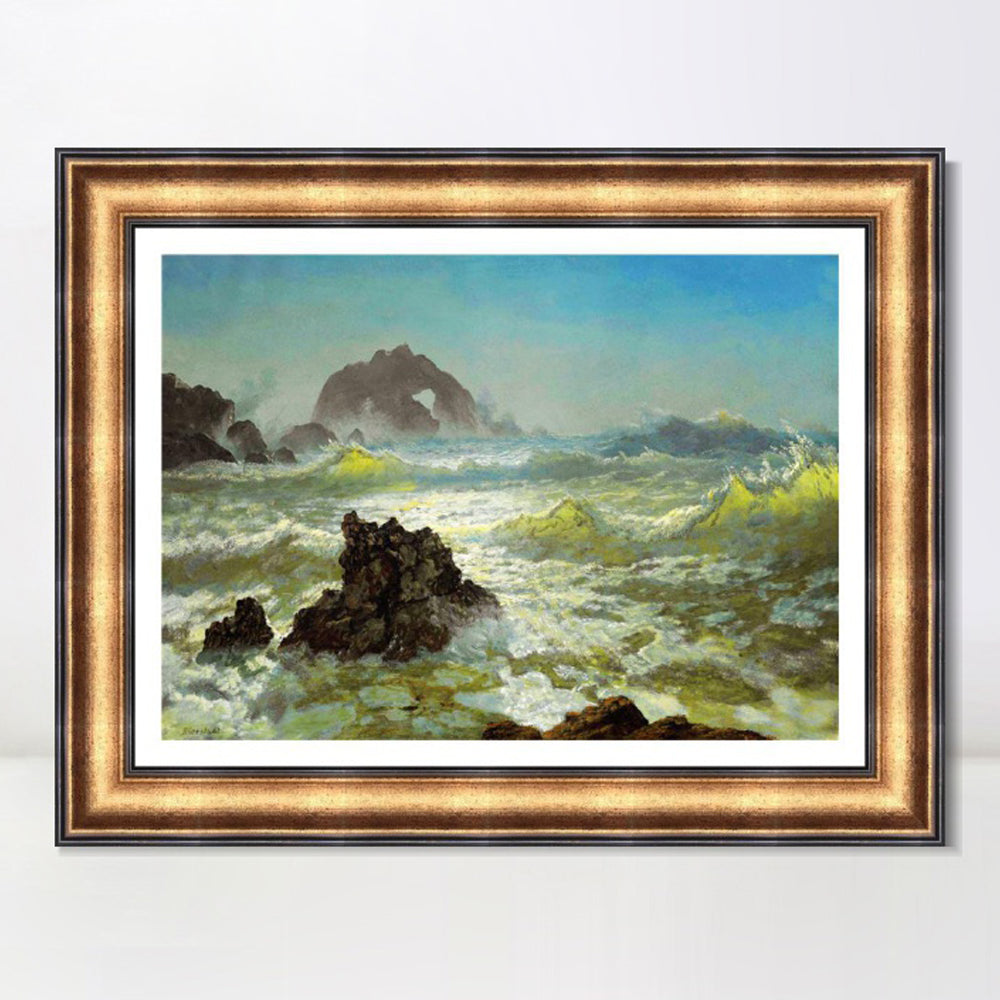 INVIN ART Framed Canvas Art Giclee Print Sea#122 by Albert Bierstadt Wall Art