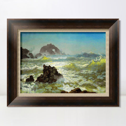 INVIN ART Framed Canvas Art Giclee Print Sea#122 by Albert Bierstadt Wall Art Living Room Home Office Decorations