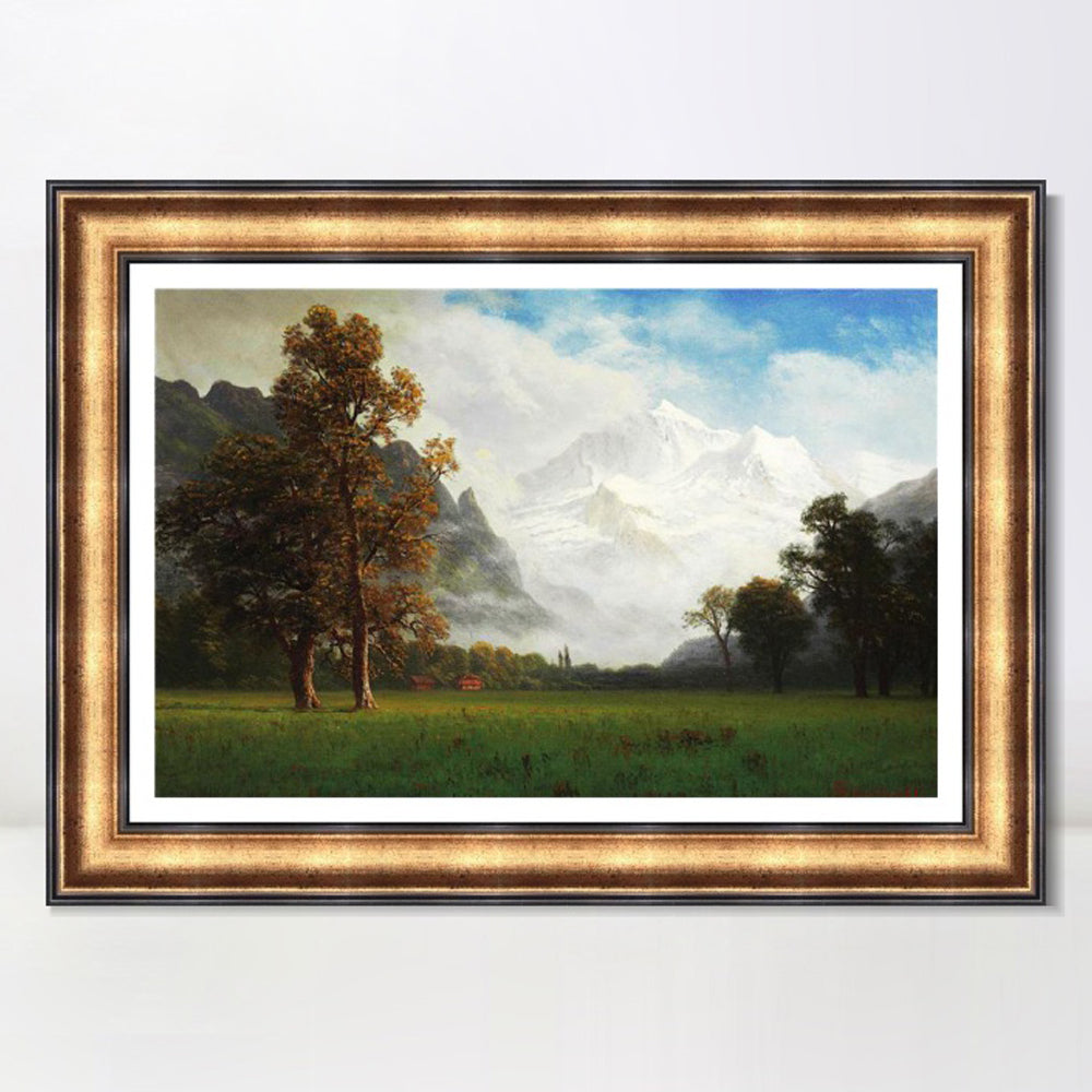 INVIN ART Framed Canvas Art Giclee Print Snow Mountain#124 by Albert Bierstadt Wall Art