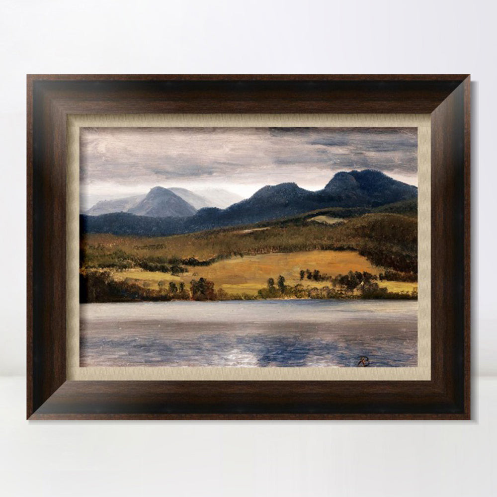 INVIN ART Framed Canvas Art Giclee Print Mountains and Lake#126 by Albert Bierstadt Wall Art