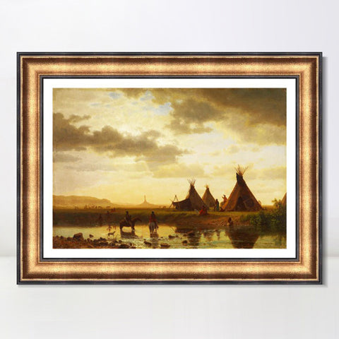 INVIN ART Framed Canvas Art Giclee Print Series#127 by Albert Bierstadt Wall Art Living Room Home Office Decorations