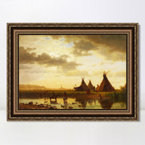 INVIN ART Framed Canvas Art Giclee Print Series#127 by Albert Bierstadt Wall Art Living Room Home Office Decorations