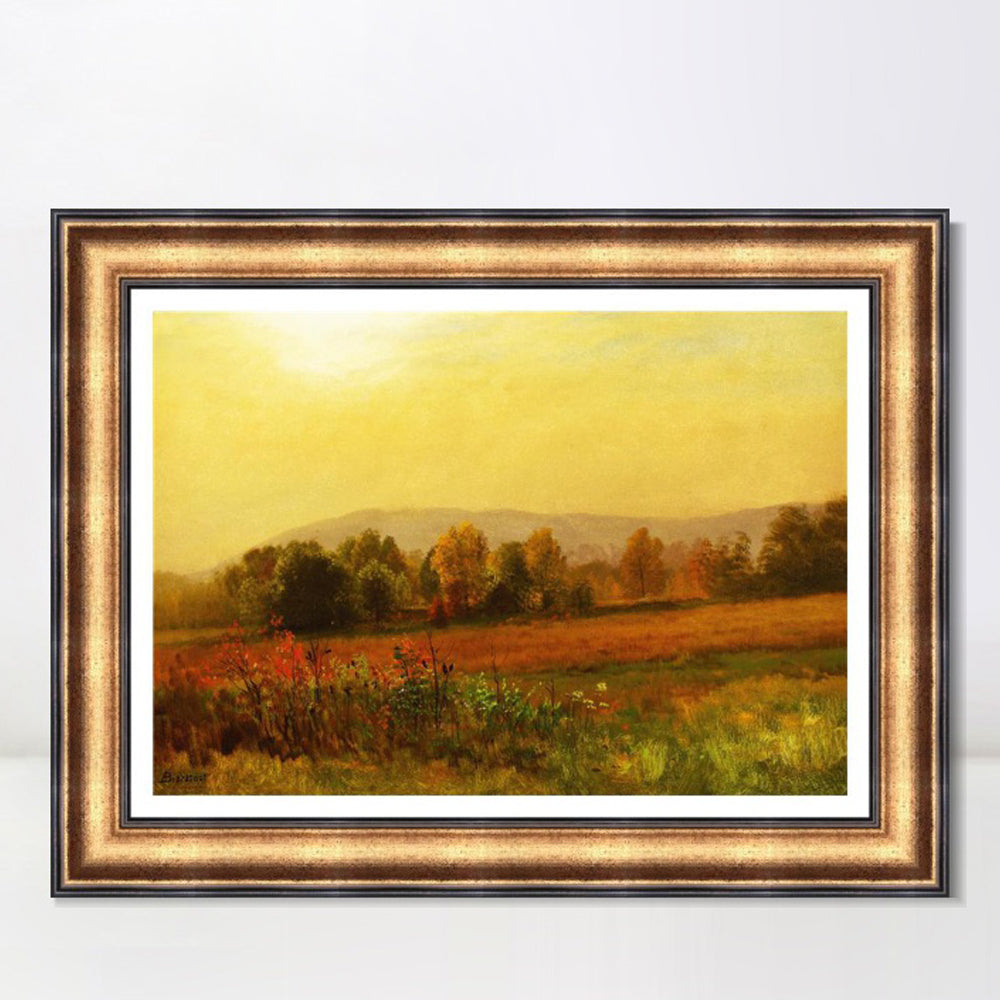 INVIN ART Framed Canvas Art Giclee Print Autumn Landscape#134 by Albert Bierstadt Wall Art
