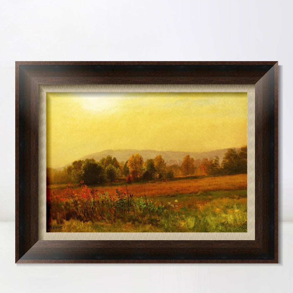 INVIN ART Framed Canvas Art Giclee Print Autumn Landscape#134 by Albert Bierstadt Wall Art