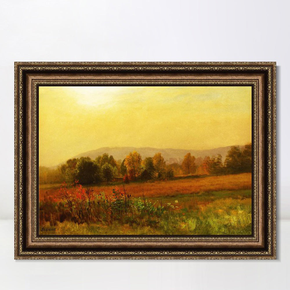 INVIN ART Framed Canvas Art Giclee Print Autumn Landscape#134 by Albert Bierstadt Wall Art