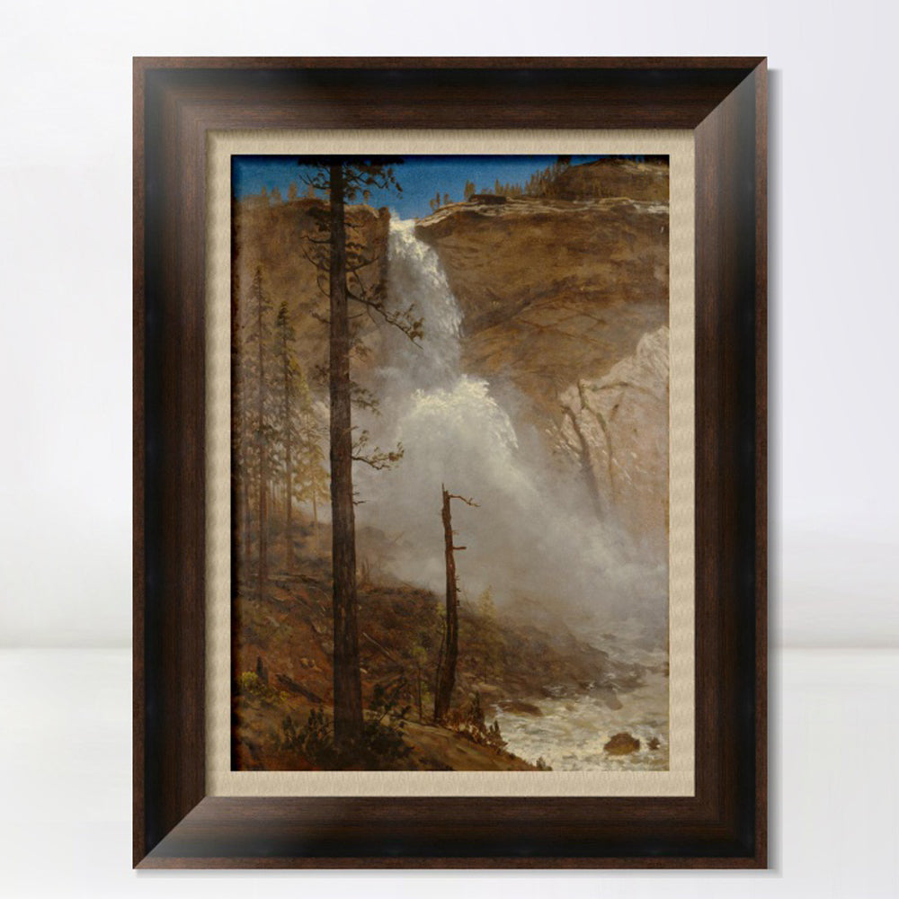 INVIN ART Framed Canvas Art Giclee Print Waterfall#135 by Albert Bierstadt Wall Art