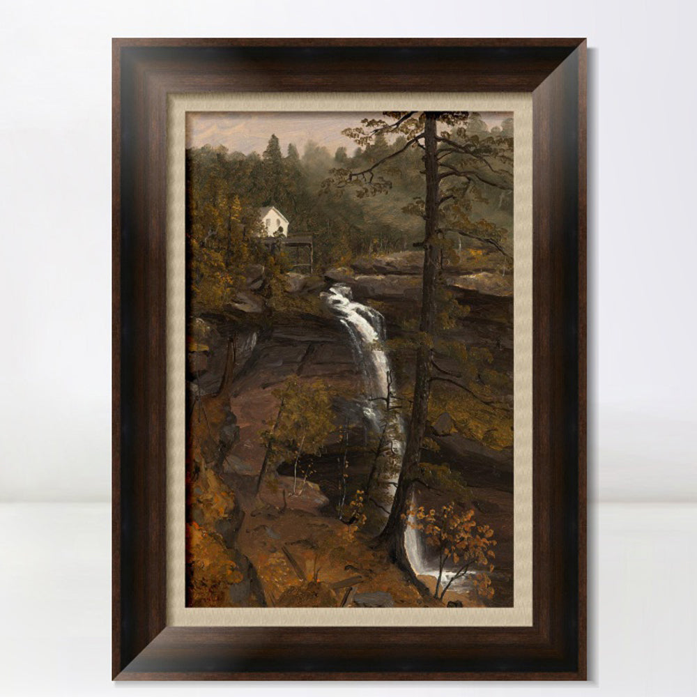 INVIN ART Framed Canvas Art Giclee Print Waterfall#136 by Albert Bierstadt Wall Art