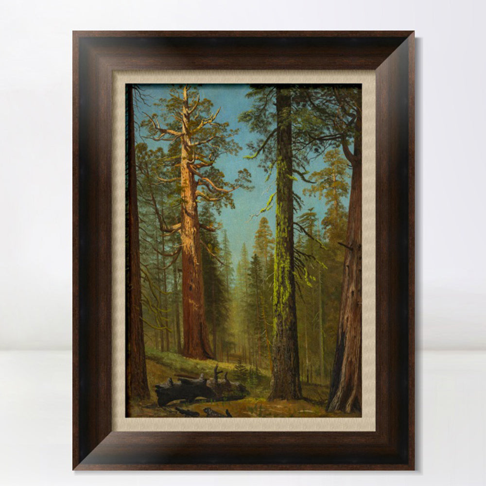 INVIN ART Framed Canvas Art Giclee Print The Grizzly Giant Sequoia, Mariposa Grove, California by Albert Bierstadt Wall Art