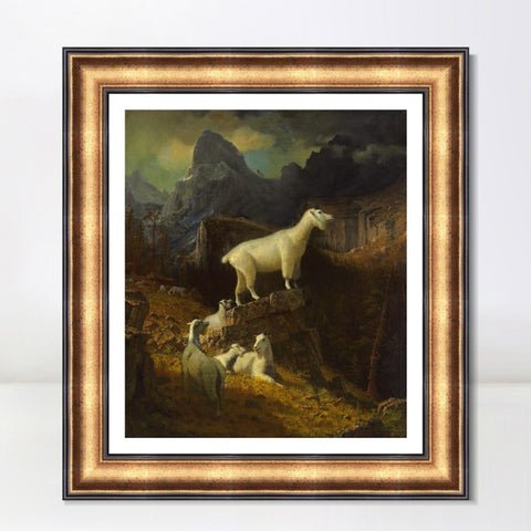INVIN ART Framed Canvas Art Giclee Print A Knowledge Born of Suffering by Albert Bierstadt Wall Art Living Room Home Office Decorations