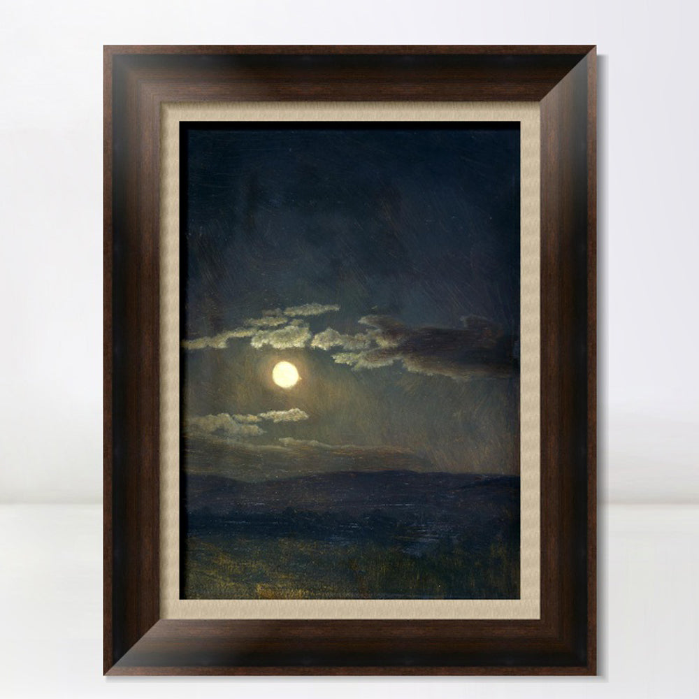 INVIN ART Framed Canvas Art Giclee Print Moon by Albert Bierstadt Wall Art