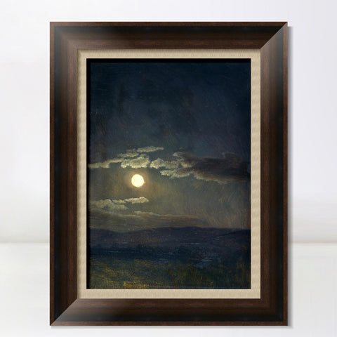 INVIN ART Framed Canvas Art Giclee Print Moon by Albert Bierstadt Wall Art Living Room Home Office Decorations