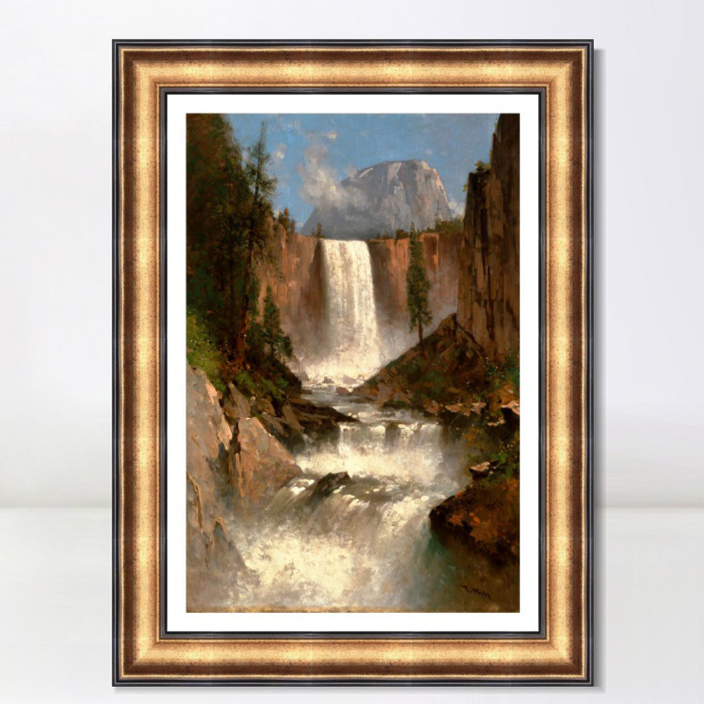 INVIN ART Framed Canvas Art Giclee Print Waterfall#141 by Albert Bierstadt Wall Art