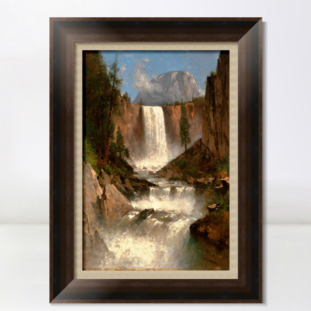INVIN ART Framed Canvas Art Giclee Print Waterfall#141 by Albert Bierstadt Wall Art