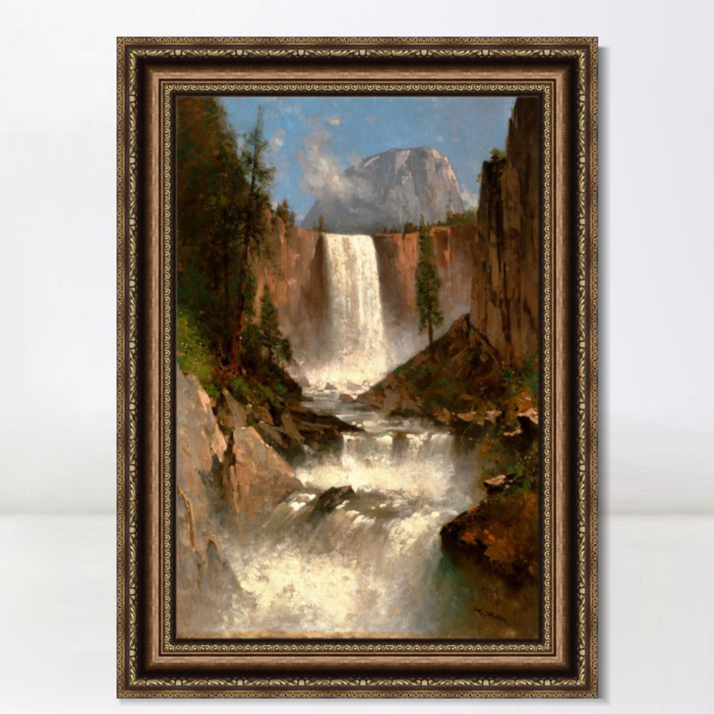INVIN ART Framed Canvas Art Giclee Print Waterfall#141 by Albert Bierstadt Wall Art