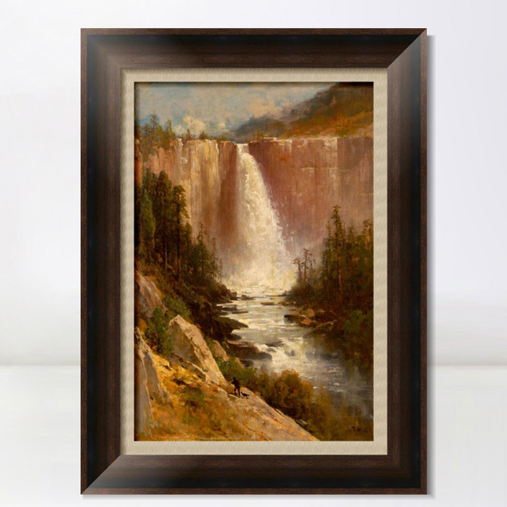 INVIN ART Framed Canvas Art Giclee Print Waterfall#142 by Albert Bierstadt Wall Art