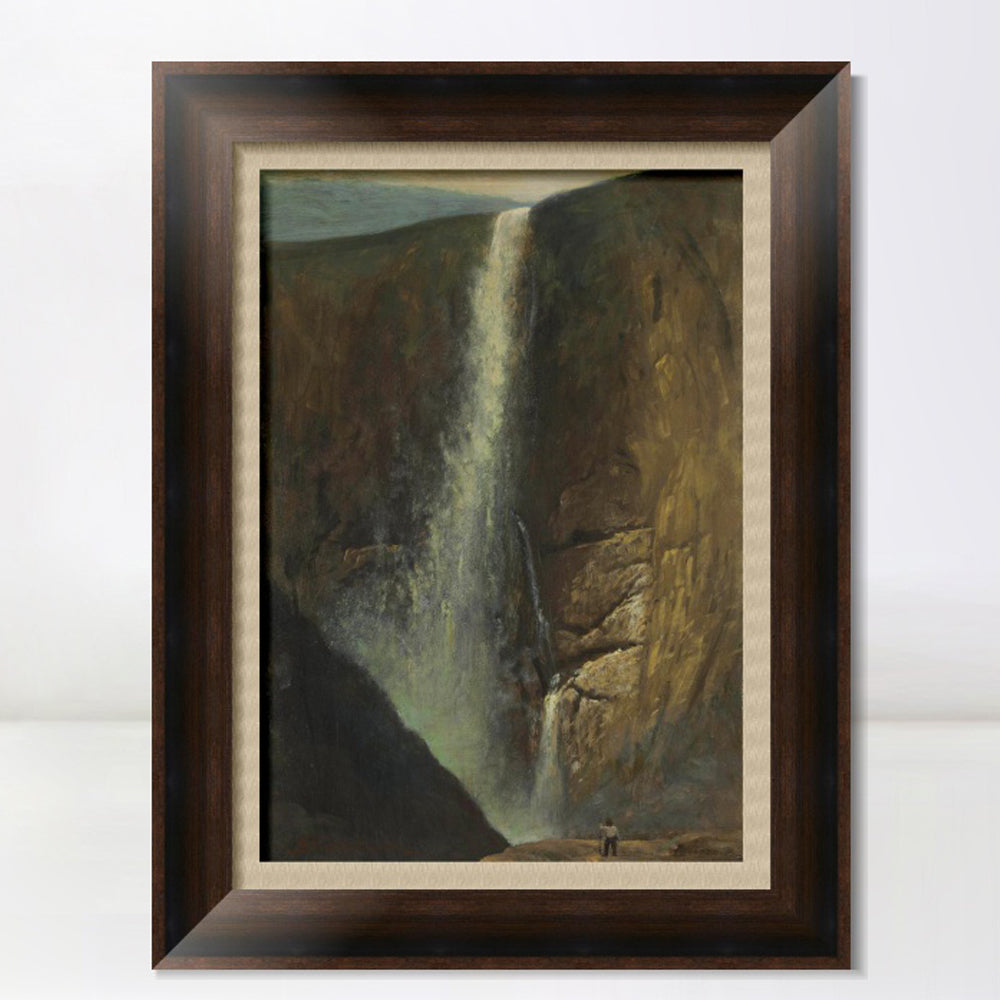 INVIN ART Framed Canvas Art Giclee Print Waterfall#143 by Albert Bierstadt Wall Art