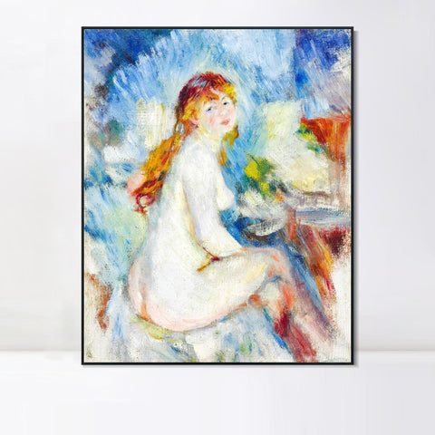 INVIN ART Framed Canvas BUSTE DE FEMME NUE by Pierre Auguste Renoir Wall Art Living Room Home Office Decorations