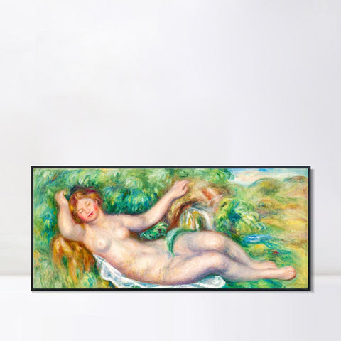INVIN ART Framed Canvas LA SOURCE by Pierre Auguste Renoir Wall Art Living Room Home Office Decorations