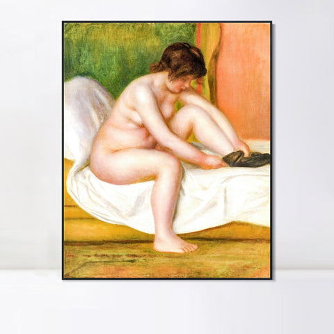 INVIN ART Framed Canvas Nude 1841-1919 by Pierre Auguste Renoir Wall Art Living Room Home Office Decorations