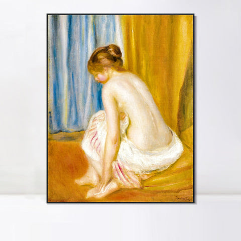INVIN ART Framed Canvas BAIGNEUSE2 by Pierre Auguste Renoir Wall Art Living Room Home Office Decorations