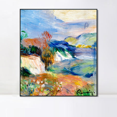 INVIN ART Framed Canvas BORD DE MER by Pierre Auguste Renoir Wall Art Living Room Home Office Decorations